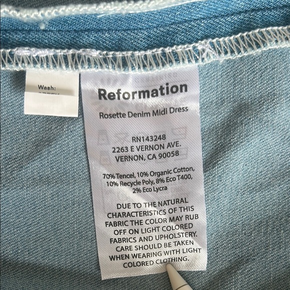 Reformation Denim Strapless Dress - Picture 9 of 9